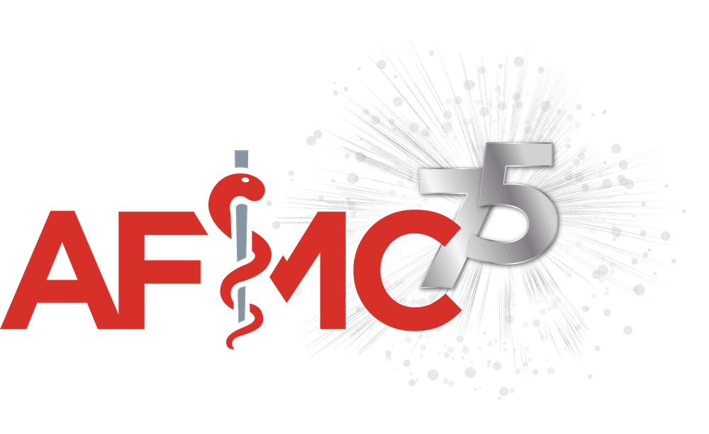 AFMC logo with silver 75